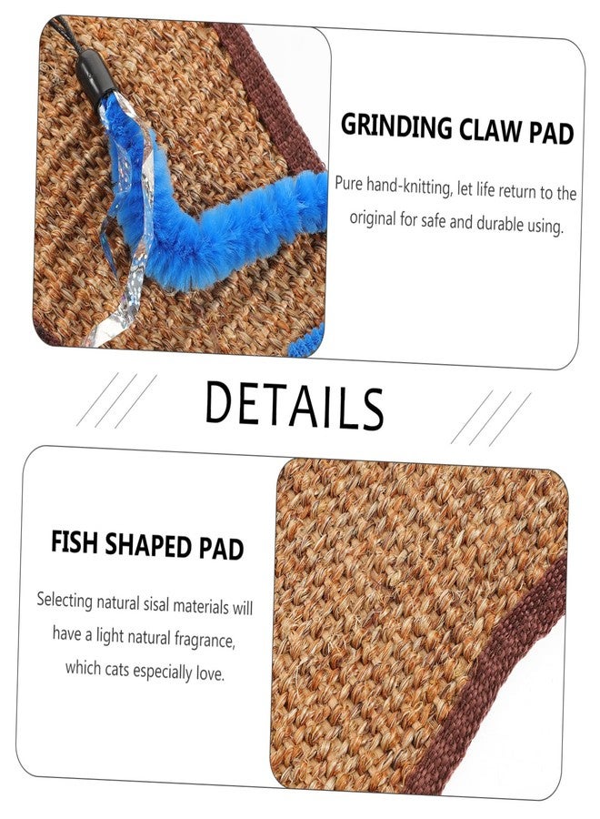 BCOATH Fish Shaped Sisal Cat Scratching Pad Hanging Door Protector and Claw Grinding Mat Natural Eco-Friendly Cat Toy for Furniture Protection and Claw Sharpening - Image 2